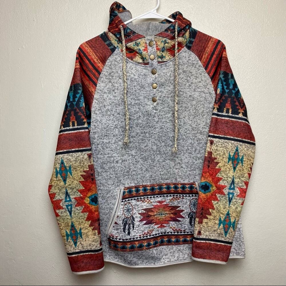 Western Aztec Long Sleeve Sweatshirt